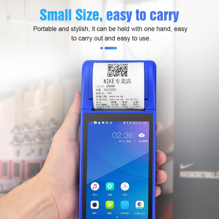 جهاز POS-6000 إصدار 4G، 1 جيجابايت + 8 جيجابايت، 58 مم، جهاز POS محمول باليد، 5.5 بوصة، ماسح ضوئي لرمز الاستجابة السريعة، يعمل بنظام Android، قابس الاتحاد الأوروبي، 1 جيجابايت + 8 جيجابايت