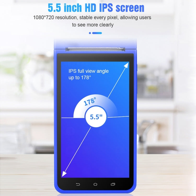 جهاز POS-6000 إصدار 4G، 1 جيجابايت + 8 جيجابايت، 58 مم، جهاز POS محمول باليد، 5.5 بوصة، ماسح ضوئي لرمز الاستجابة السريعة، يعمل بنظام Android، قابس الاتحاد الأوروبي، 1 جيجابايت + 8 جيجابايت