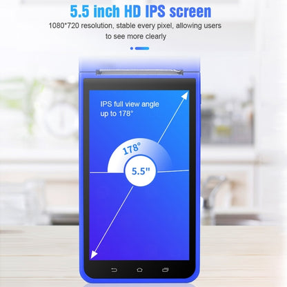 جهاز POS-6000 إصدار 4G، 1 جيجابايت + 8 جيجابايت، 58 مم، جهاز POS محمول باليد، 5.5 بوصة، ماسح ضوئي لرمز الاستجابة السريعة، يعمل بنظام Android، قابس الاتحاد الأوروبي، 1 جيجابايت + 8 جيجابايت