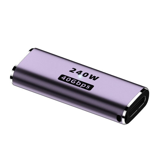 محول مستقيم من USB-C/Type-C أنثى إلى USB-C/Type-C أنثى بقوة 240 وات بسرعة 40 جيجابت في الثانية مع ضوء، محول مستقيم أنثى