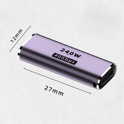 محول مستقيم من USB-C/Type-C أنثى إلى USB-C/Type-C أنثى بقوة 240 وات بسرعة 40 جيجابت في الثانية مع ضوء، محول مستقيم أنثى
