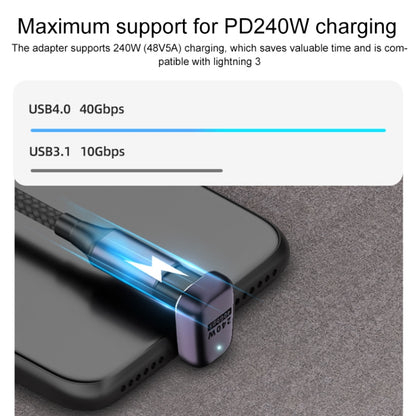 محول مستقيم من USB-C/Type-C أنثى إلى USB-C/Type-C أنثى بقوة 240 وات بسرعة 40 جيجابت في الثانية مع ضوء، محول مستقيم أنثى