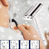 2PCS Adjustable Classic Stainless Steel Safety Razor – Men’s Double Edge Blade Shaving Razor for Smooth & Precise Shave