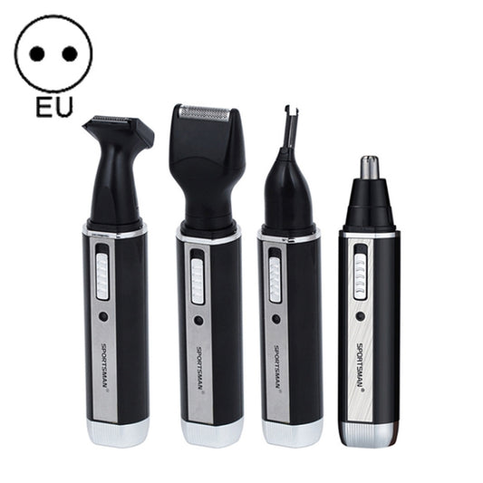 SPORTSMAN Four-in-one Rechargeable Ear Nose Trimmer Electric Shaver Beard Face Eyebrows Hair Trimmer For Men, US Plug(Black, 110V)