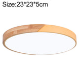 Wood Macaron LED Round Ceiling Lamp, 3-Colors Light