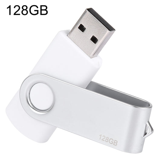 فلاشة تويستر USB 2.0 سعة 128 جيجابايت، لون أبيض