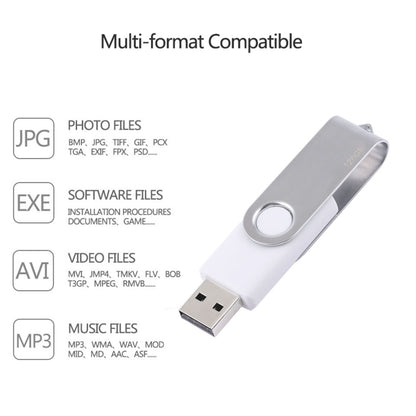فلاشة تويستر USB 2.0 سعة 128 جيجابايت، لون أبيض