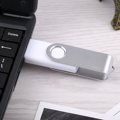 فلاشة تويستر USB 2.0 سعة 128 جيجابايت، لون أبيض