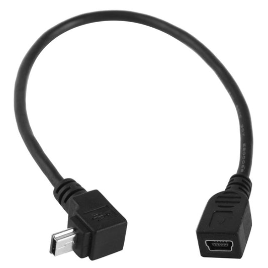 كابل محول من ذكر USB صغير إلى أنثى USB صغير بزاوية 90 درجة، الطول: 25 سم، 25 سم