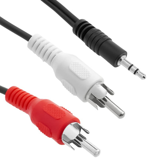 كابل صوت ستيريو إلى RCA ذكر بمقبس 3.5 مم بجودة عادية، الطول: 1.5 متر، الطول: 1.5 متر