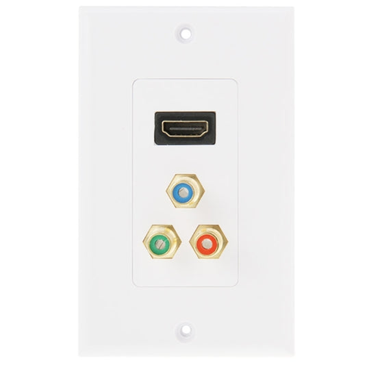 لوحة حائط بمقبس HDMI أنثى + 3 مقابس RCA أنثى