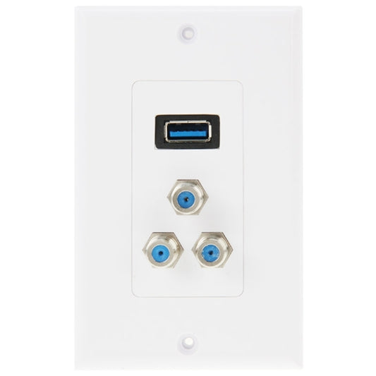 لوحة حائط بمقبس USB 3.0 أنثى + 3 مقابس F أنثى