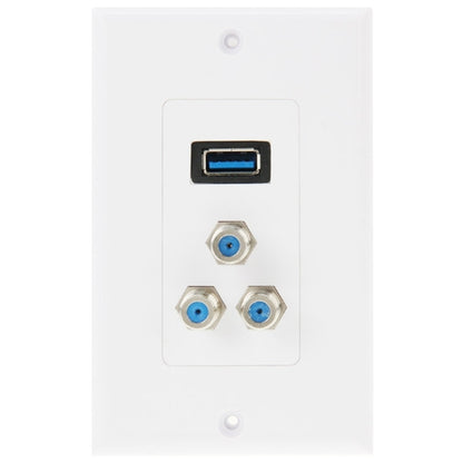 لوحة حائط بمقبس USB 3.0 أنثى + 3 مقابس F أنثى
