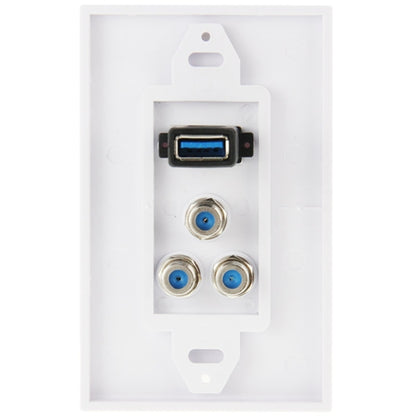 لوحة حائط بمقبس USB 3.0 أنثى + 3 مقابس F أنثى
