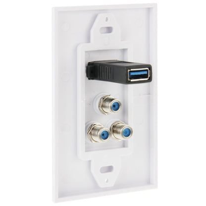 لوحة حائط بمقبس USB 3.0 أنثى + 3 مقابس F أنثى