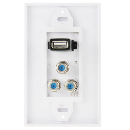لوحة حائط بمقبس USB 2.0 أنثى + 3 مقابس F أنثى