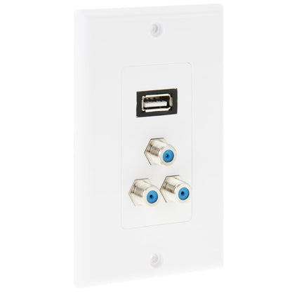لوحة حائط بمقبس USB 2.0 أنثى + 3 مقابس F أنثى