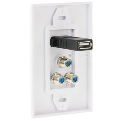 لوحة حائط بمقبس USB 2.0 أنثى + 3 مقابس F أنثى