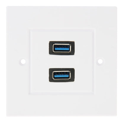 Dual USB 3.0 Female Plugs Home Wall Charger Plate Wall Plate Panel, 2 Ports USB 3.0