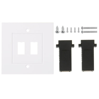 Dual USB 3.0 Female Plugs Home Wall Charger Plate Wall Plate Panel, 2 Ports USB 3.0