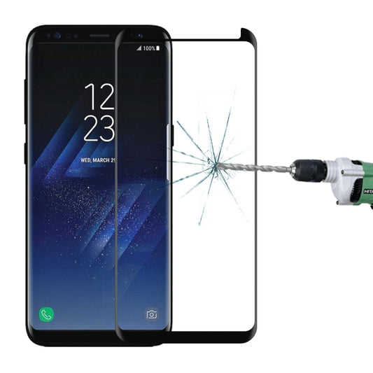 Full Glue Full Screen Curved Case Friendly Tempered Glass Film  For Galaxy S8 / G950, For Galaxy S8 Adhesive Black Frame