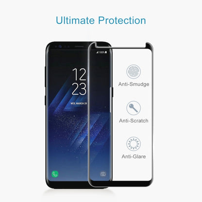 Full Glue Full Screen Curved Case Friendly Tempered Glass Film  For Galaxy S8 / G950, For Galaxy S8 Adhesive Black Frame