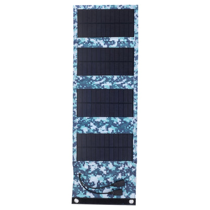 7W Monocrystalline Silicon Foldable Solar Panel Outdoor Charger with 5V Dual USB Ports, 7W