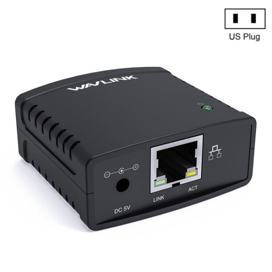 خادم طباعة الشبكة WAVLINK NU72P11 بسرعة 100 ميجابت في الثانية، محول طاقة طابعة الشبكة USB 2.0، قابس الولايات المتحدة، قابس المملكة المتحدة، قابس الاتحاد الأوروبي، قابس أستراليا