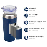600ml Stainless Steel Vacuum Insulated Coffee Travel Mug Double Wall Thermal Cup