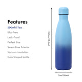 500ml Gradient Colored Coating Stainless Steel Water Vacuum Bottle