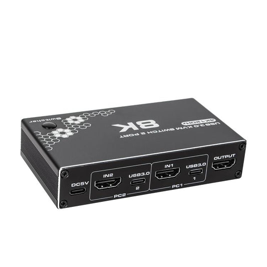 محول K1 ثنائي المنافذ HDCP 2.3 RJ45 USB 3.0 ومحور 4K 120Hz HDMI 2.0b USB-C KVM Switch، K1