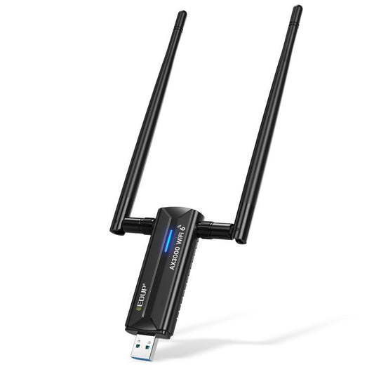 محول واي فاي لاسلكي 6E 802.11g عالي الطاقة USB 3.0 من EDUP EP-AX1672 AX3000، محول لاسلكي USB 2.4 جيجاهرتز و5 جيجاهرتز و6 جيجاهرتز مع شريحة MT7621AU