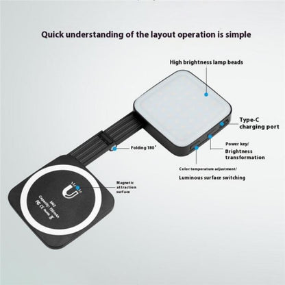 M42 Double-Sided Lighting Fill Light MagSafe Magnetic Phone Selfie Beauty Lamp, M42