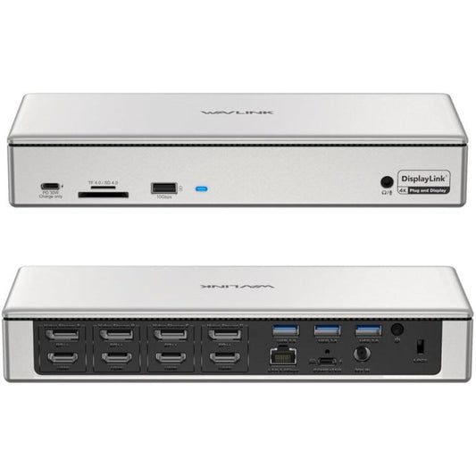 محطة إرساء WAVLINK UG69PD12 DisplayLink رباعية الشاشات لأجهزة الكمبيوتر المحمولة M1 / ​​M2 / Mac وWindows، قابس أمريكي، قابس بريطاني، قابس أوروبي، قابس أسترالي