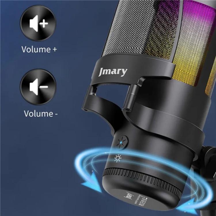 JMARY MC-PW13 360 Degree Rotating RGB Light Desktop Microphone, MC-PW13