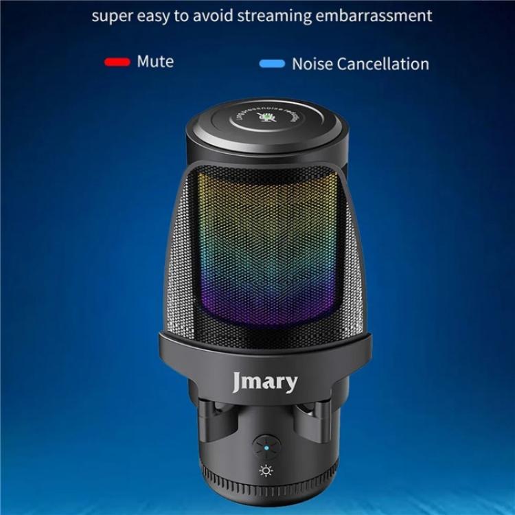JMARY MC-PW13 360 Degree Rotating RGB Light Desktop Microphone, MC-PW13