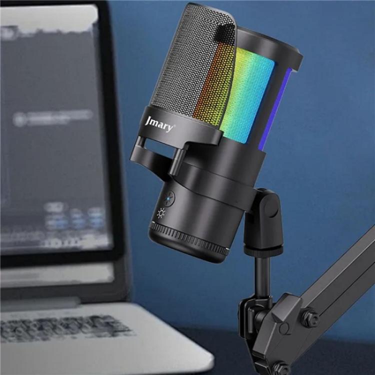 JMARY MC-PW13 360 Degree Rotating RGB Light Desktop Microphone, MC-PW13