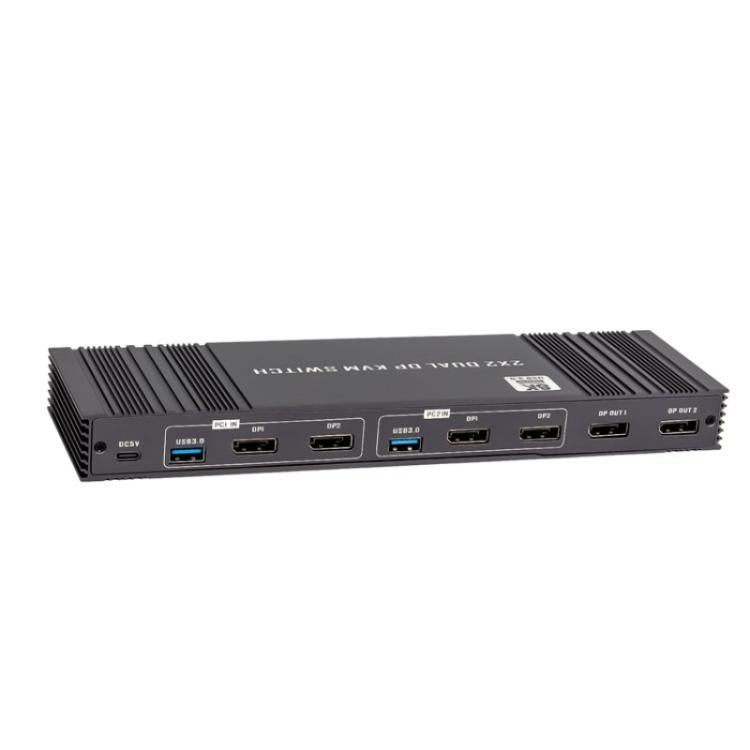 K10-2 لجهازي كمبيوتر/شاشتين، مخرج USB 3.0 مزدوج DP بدقة 8K وتردد 60 هرتز، إصدار 2.1، محول KVM، قابس أمريكي، قابس أوروبي