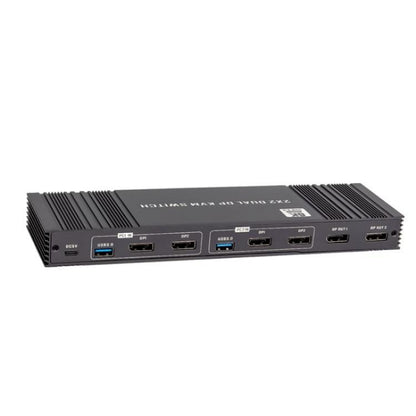 K10-2 لجهازي كمبيوتر/شاشتين، مخرج USB 3.0 مزدوج DP بدقة 8K وتردد 60 هرتز، إصدار 2.1، محول KVM، قابس أمريكي، قابس أوروبي