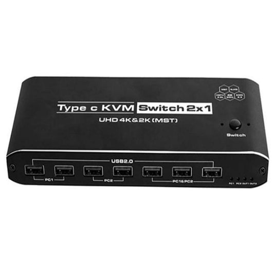 محول توسيع شاشة K9 2 في 1 بمنفذ HDMI مزدوج لعرض الفيديو، شاشتين، لأجهزة Mac، USB C، KVM Switch