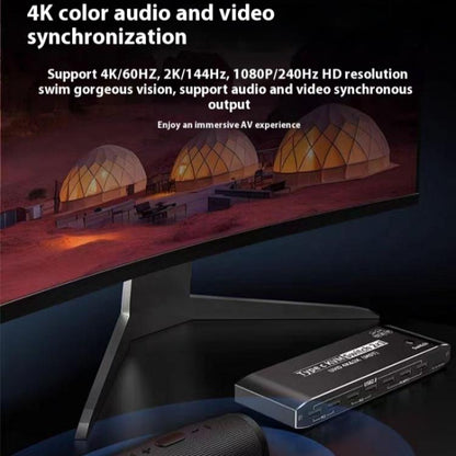 محول توسيع شاشة K9 2 في 1 بمنفذ HDMI مزدوج لعرض الفيديو، شاشتين، لأجهزة Mac، USB C، KVM Switch