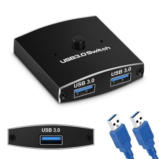 موزع مشاركة الطابعة USB 3.0 ثنائي الاتجاه، مدخل واحد ومخرجان، U3