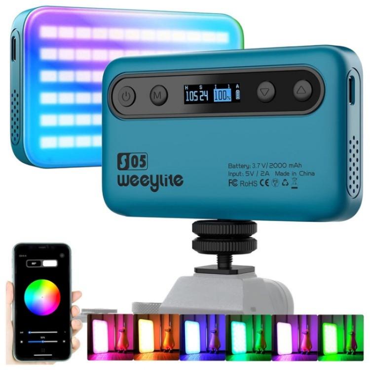 Weeylite S05 Portable App Control Phone Fill Lamp Video Live Streaming Photography RGB Full Color Fill Light, S05