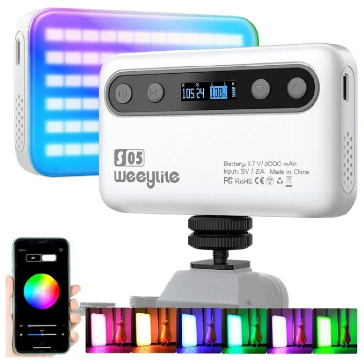 Weeylite S05 Portable App Control Phone Fill Lamp Video Live Streaming Photography RGB Full Color Fill Light, S05