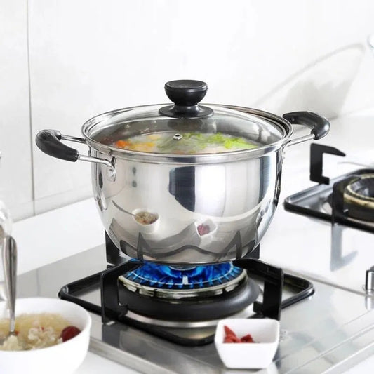 Single Layer 26cm Stainless Steel Thickened Soup Pot Small Stew Pot Induction Gas Stove Universal Pots