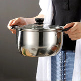 Single Layer 26cm Stainless Steel Thickened Soup Pot Small Stew Pot Induction Gas Stove Universal Pots