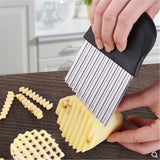 2PCS Stainless Steel Wave Knife – Professional Crinkle Potato & Vegetable Cutter