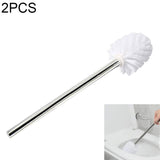 2PCS Stainless Steel Handle Toilet Brush Suit Household Hanger Frame Cleaning Brush