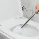 2PCS Stainless Steel Handle Toilet Brush Suit Household Hanger Frame Cleaning Brush
