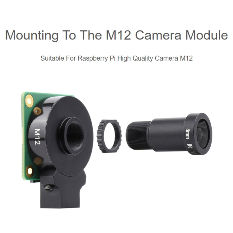 Waveshare WS0698012 For Raspberry Pi M12 High Resolution Lens, 12MP, 69.5 Degree FOV, 8mm Focal Length, 23968, 23968